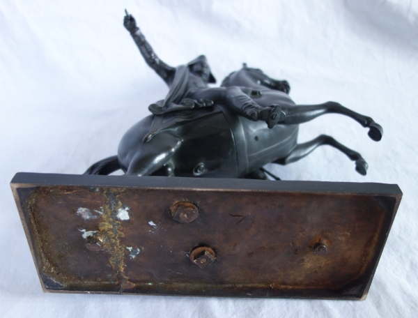 Emperor Napoleon riding his horse, patinated bronze, early 19th century