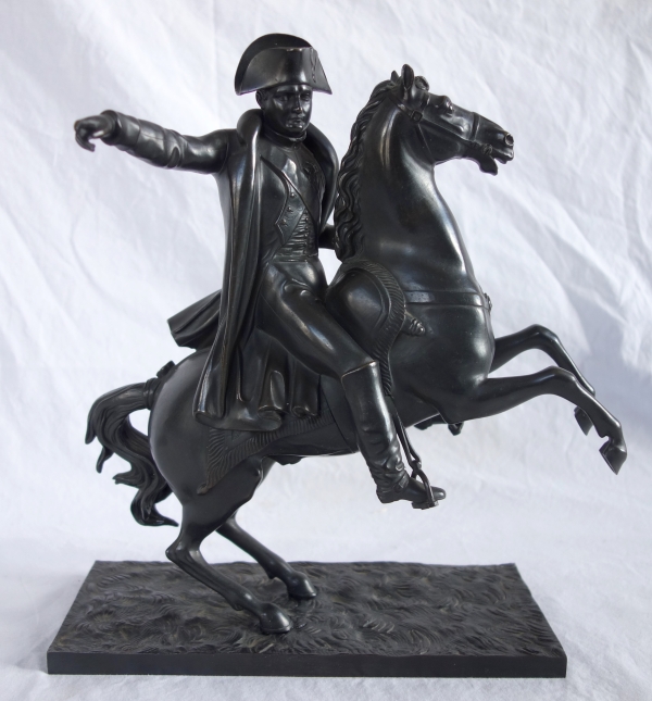 Emperor Napoleon riding his horse, patinated bronze, early 19th century