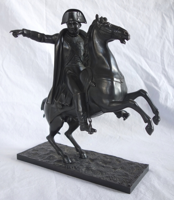 Emperor Napoleon riding his horse, patinated bronze, early 19th century
