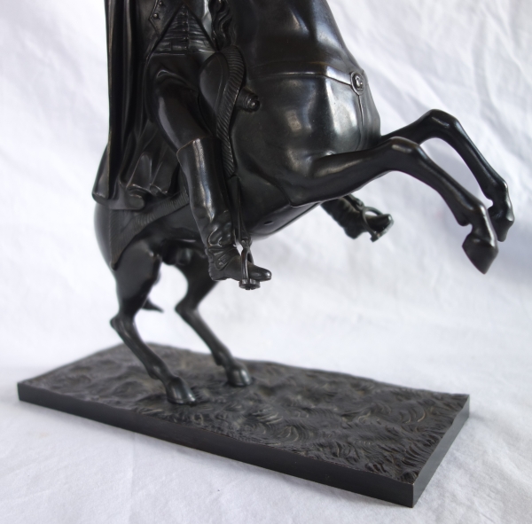 Emperor Napoleon riding his horse, patinated bronze, early 19th century