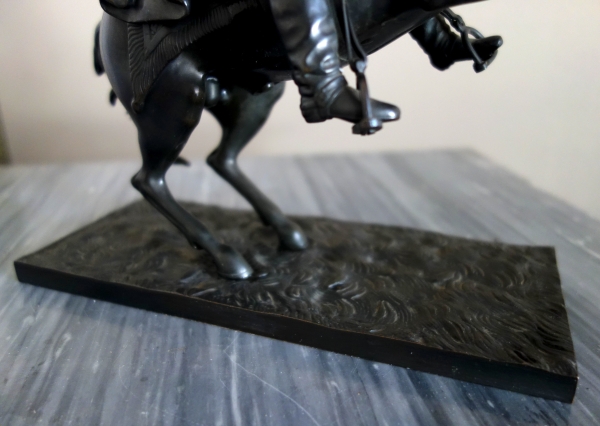 Emperor Napoleon riding his horse, patinated bronze, early 19th century