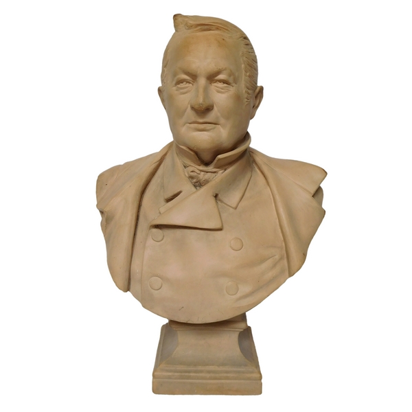 Albert-Ernest Carrier-Belleuse : buste d'Adolphe Thiers en terre cuite