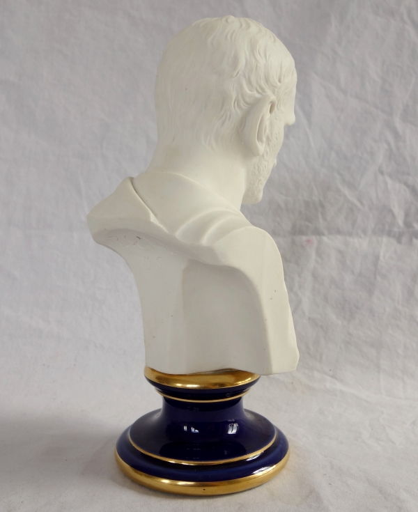 Manufacture Impériale de Sèvres : buste de Brutus en biscuit de Porcelaine - signé et daté 1867
