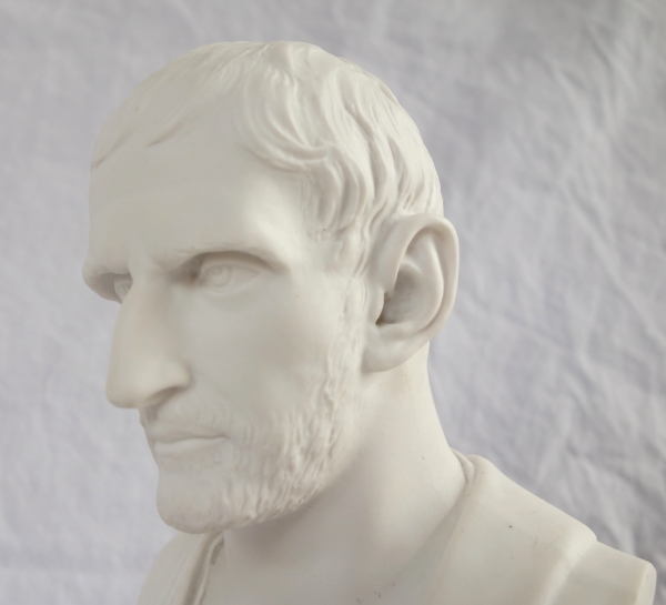 Manufacture Impériale de Sèvres : buste de Brutus en biscuit de Porcelaine - signé et daté 1867