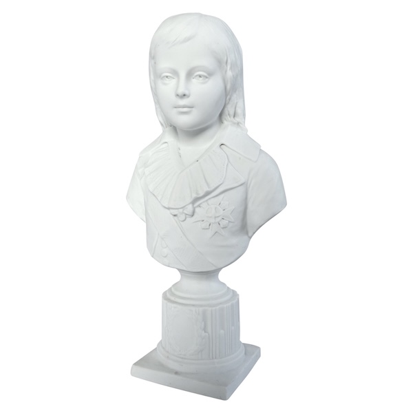 Tall biscuit bust featuring prince Louis XVII - 32cm