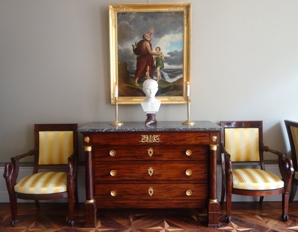 Antique-style marble bust of Emperor August, 19th century