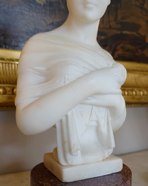 Alabaster bust of Madame Recamier after Chinard signed Pugi