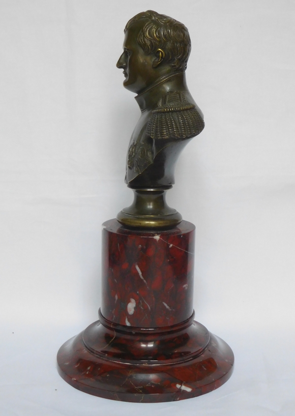 Bust of French Emperor Napoleon - patinated bronze and marble after Thomire