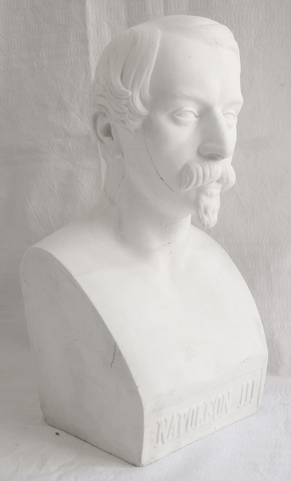 Buste de Napoléon III Empereur en biscuit de porcelaine - souvenir historique du Second Empire