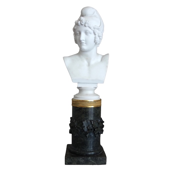 Sèvres - buste de Pâris d'après Canova en biscuit de porcelaine et marbre - vers 1830