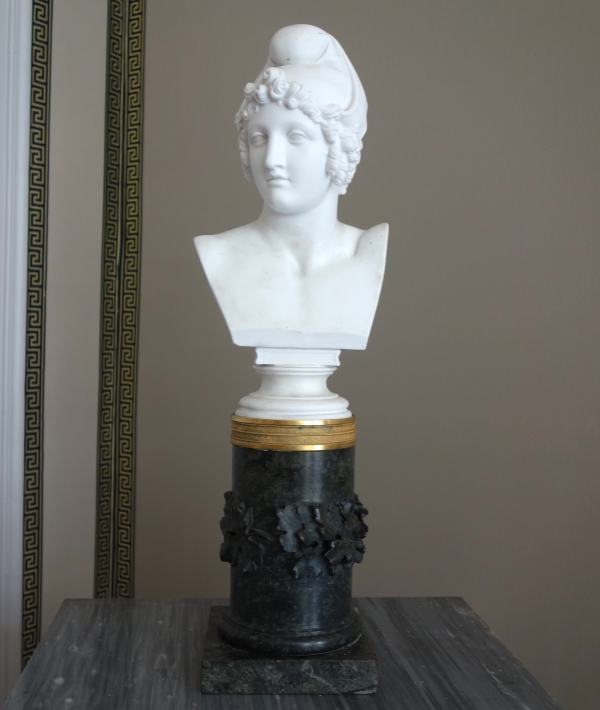 Sèvres - buste de Pâris d'après Canova en biscuit de porcelaine et marbre - vers 1830