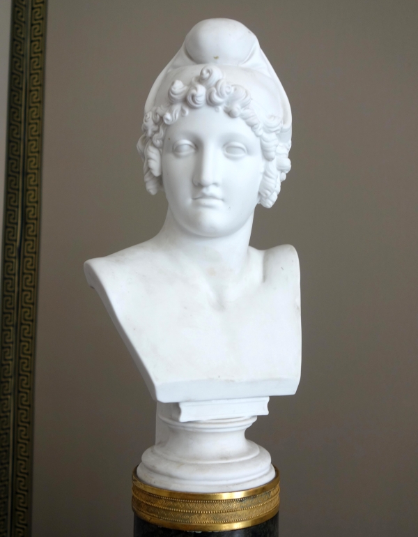 Sèvres - buste de Pâris d'après Canova en biscuit de porcelaine et marbre - vers 1830