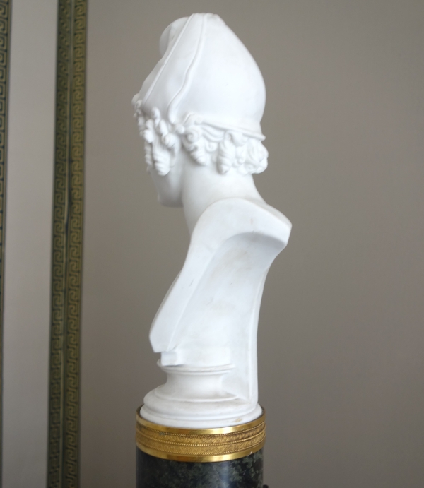 Sèvres - buste de Pâris d'après Canova en biscuit de porcelaine et marbre - vers 1830