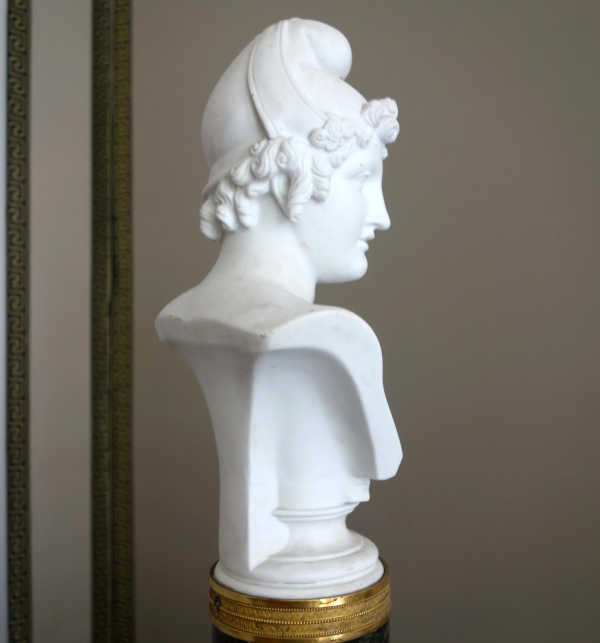 Sèvres - buste de Pâris d'après Canova en biscuit de porcelaine et marbre - vers 1830