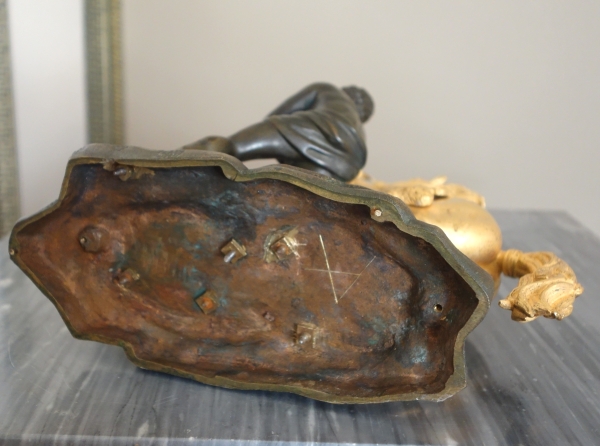 An ormolu and patinated bronze Marly Horse after Coustou - early 19th century