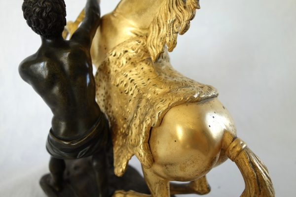 An ormolu and patinated bronze Marly Horse after Coustou - early 19th century