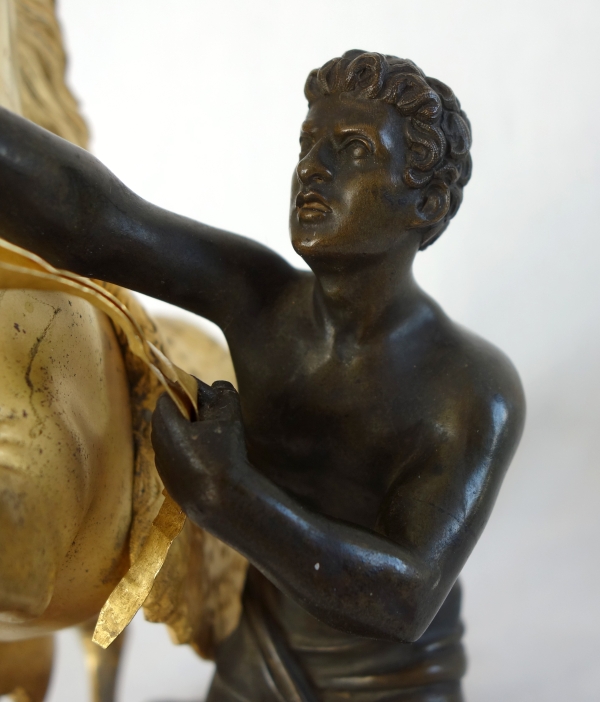 An ormolu and patinated bronze Marly Horse after Coustou - early 19th century