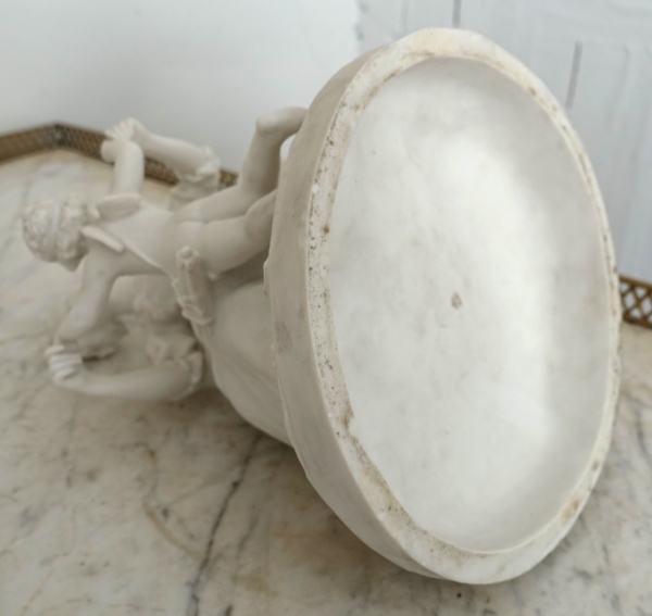 Sevres manufacture : allegoric scene in the style of 18th century - porcelain biscuit - signed