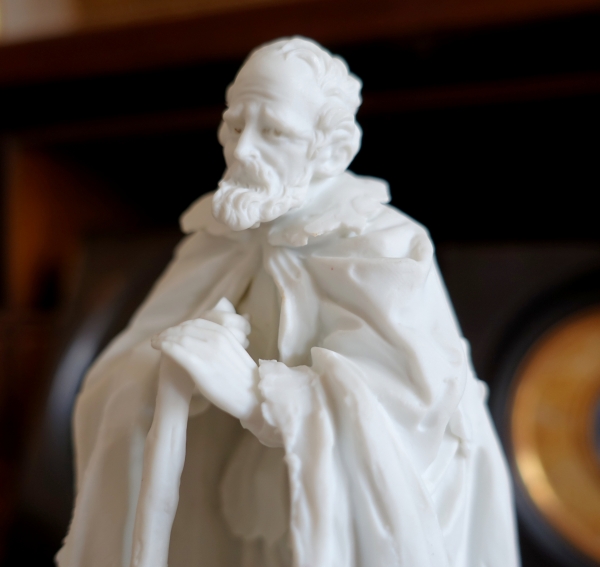 Mendiant ou gueux, statue en biscuit de porcelaine d'après Jacques Callot