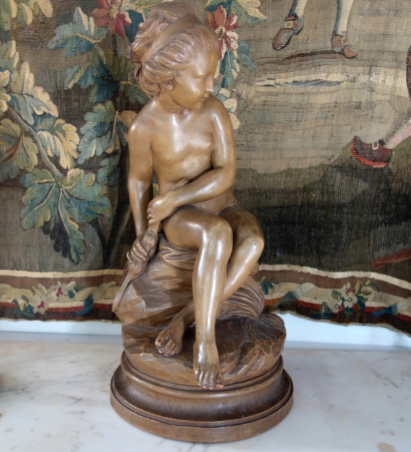 Tall terracotta nymph after Falconet, 18th century style - 56cm