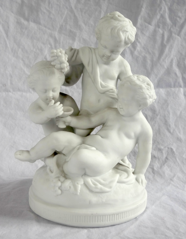 Pair of Louis XVI style biscuit sculptures - 19th century