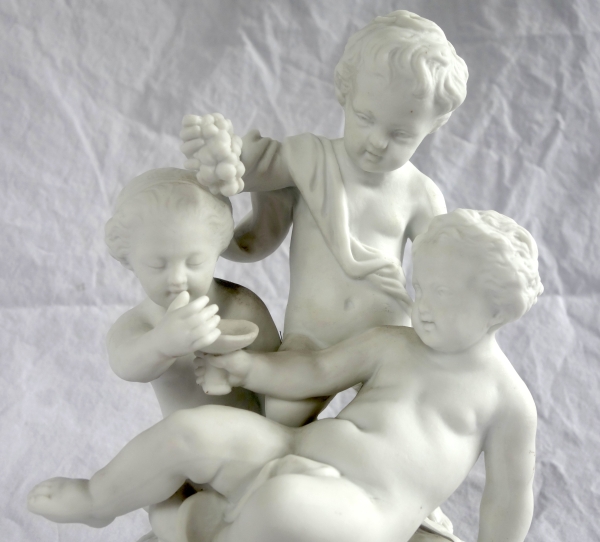 Pair of Louis XVI style biscuit sculptures - 19th century