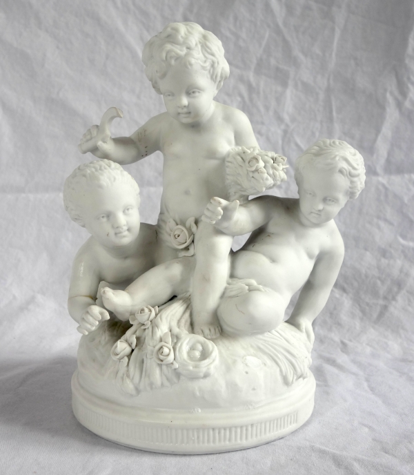 Pair of Louis XVI style biscuit sculptures - 19th century