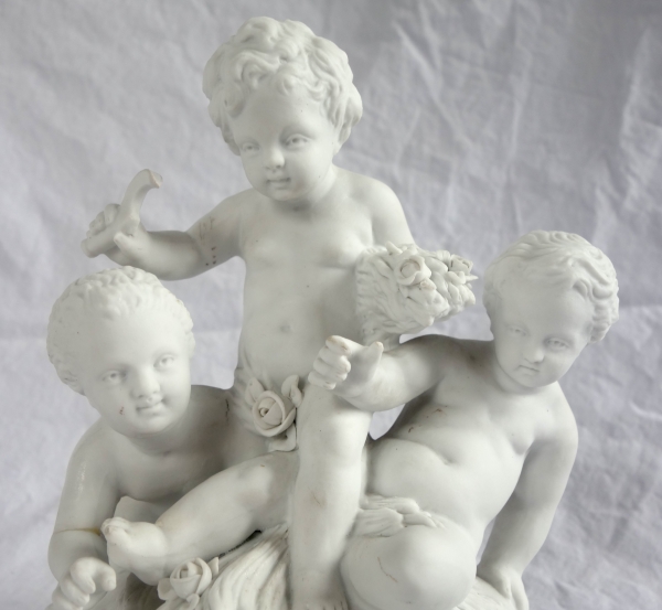 Pair of Louis XVI style biscuit sculptures - 19th century