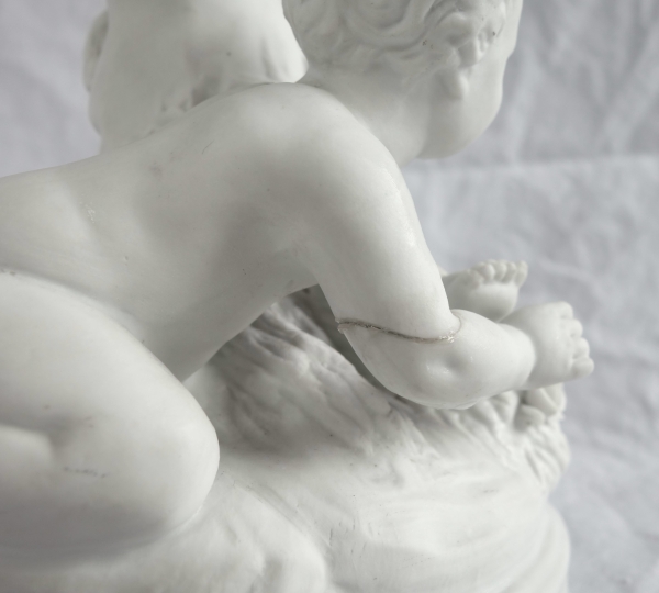 Pair of Louis XVI style biscuit sculptures - 19th century