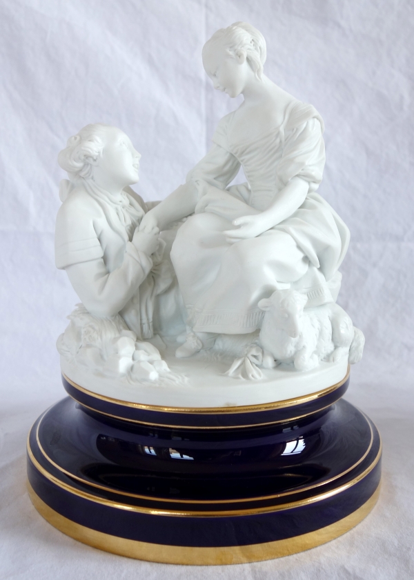Sevres Manufacture : pair of scenes picturing allegory of marriage - signed