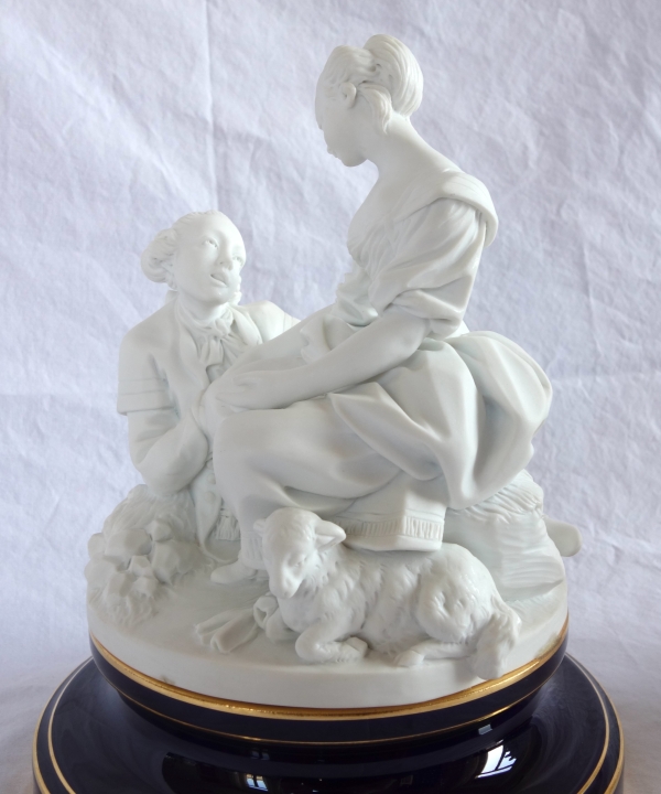 Sevres Manufacture : pair of scenes picturing allegory of marriage - signed