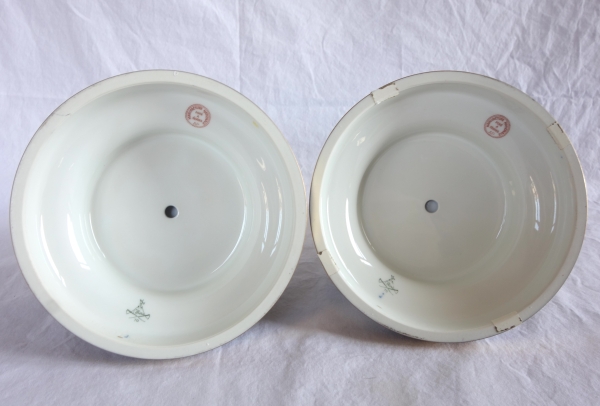 Sevres Manufacture : pair of scenes picturing allegory of marriage - signed