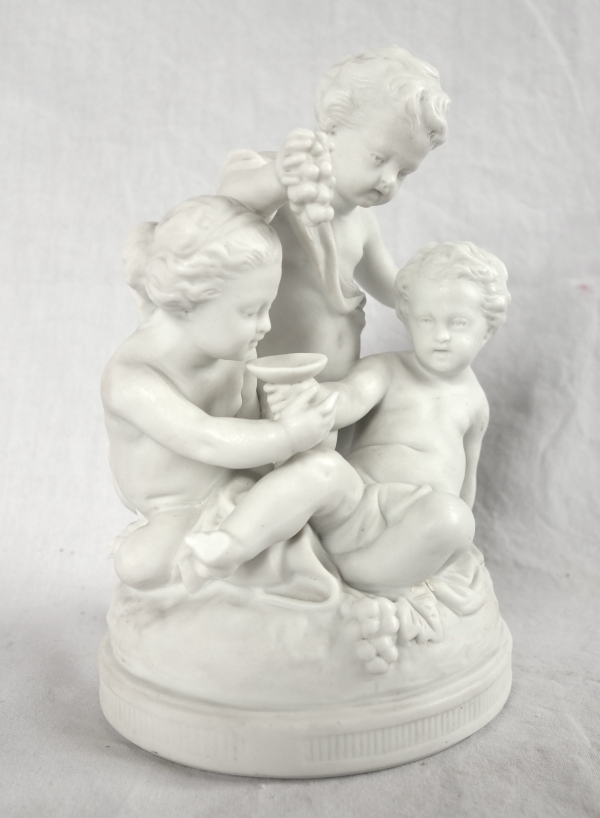Pair of Louis XVI style biscuit sculptures - 19th century