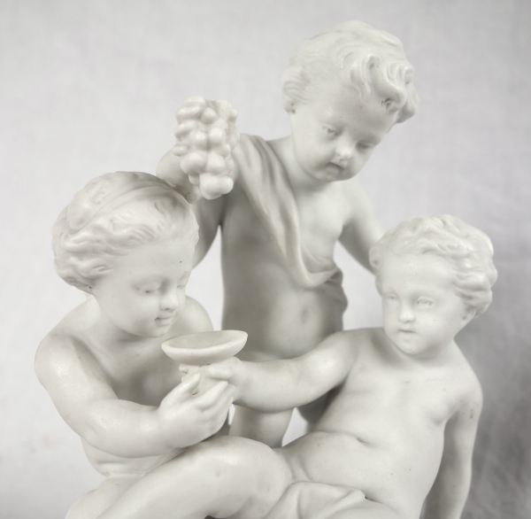 Pair of Louis XVI style biscuit sculptures - 19th century