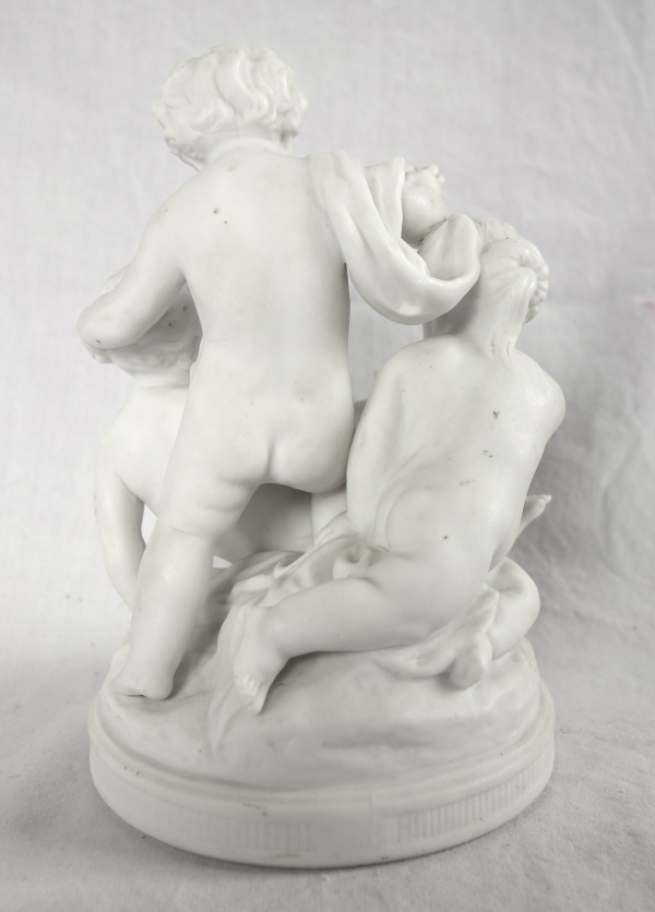 Pair of Louis XVI style biscuit sculptures - 19th century