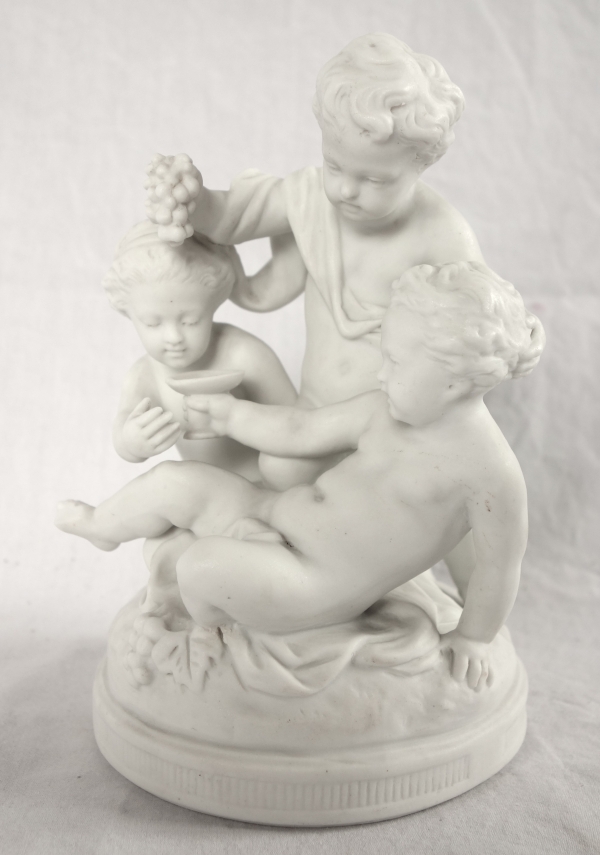 Pair of Louis XVI style biscuit sculptures - 19th century