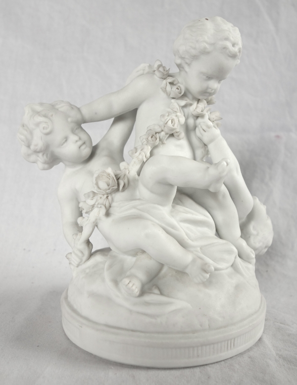 Pair of Louis XVI style biscuit sculptures - 19th century