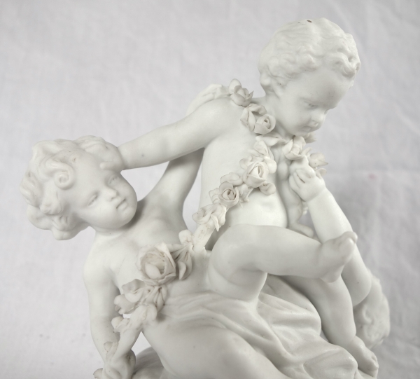 Pair of Louis XVI style biscuit sculptures - 19th century