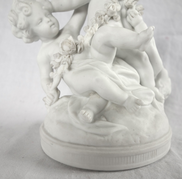 Pair of Louis XVI style biscuit sculptures - 19th century
