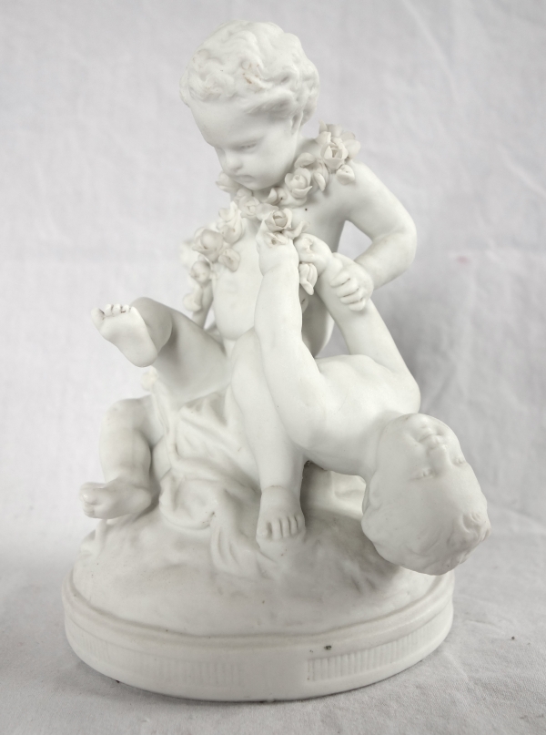 Pair of Louis XVI style biscuit sculptures - 19th century