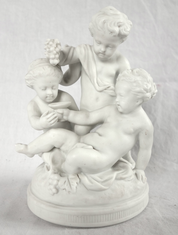 Pair of Louis XVI style biscuit sculptures - 19th century