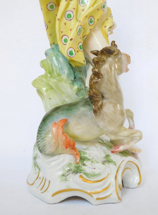 Saxony porcelain figure, Poseidon god of sea, late 19th century - Sitzendorf