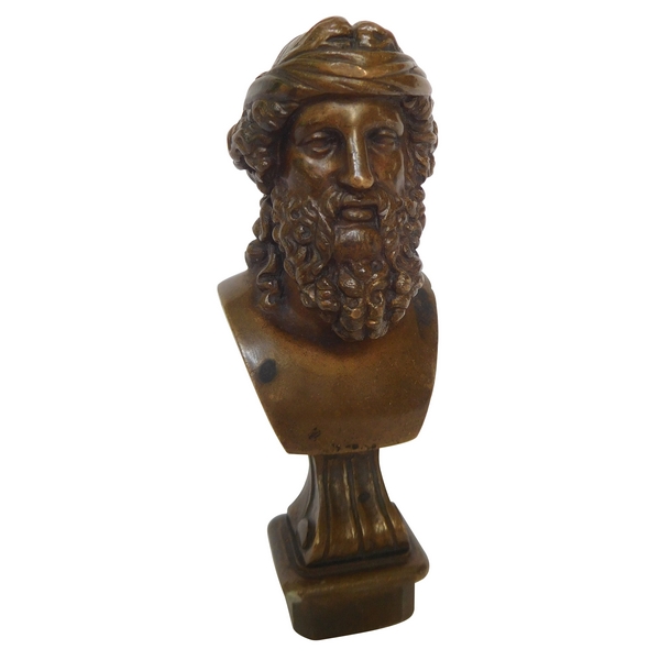 Barbedienne bronze seal, coat of arms : Greek philosopher bust