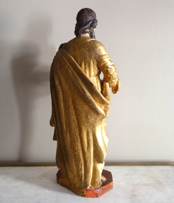 Saint Joseph et l'enfant Jésus : statue en bois doré - Alsace, XVIIe siècle - 72cm