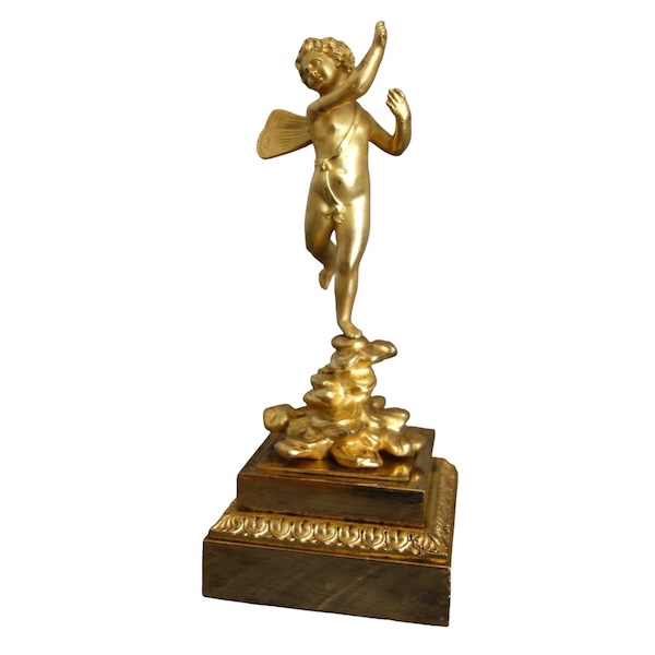 Statue de Zéphir en bronze doré au mercure - époque Empire, début XIXe siècle