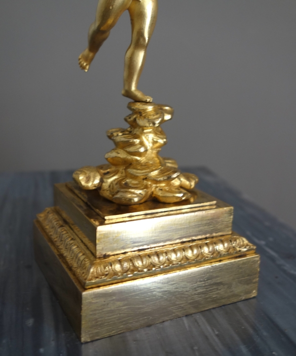 Statue de Zéphir en bronze doré au mercure - époque Empire, début XIXe siècle