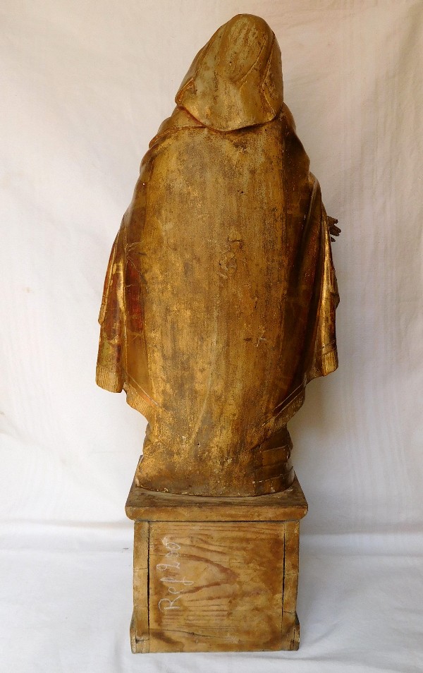 Gilt wood Virgin Mary statue - France late 18th century / early 19th century