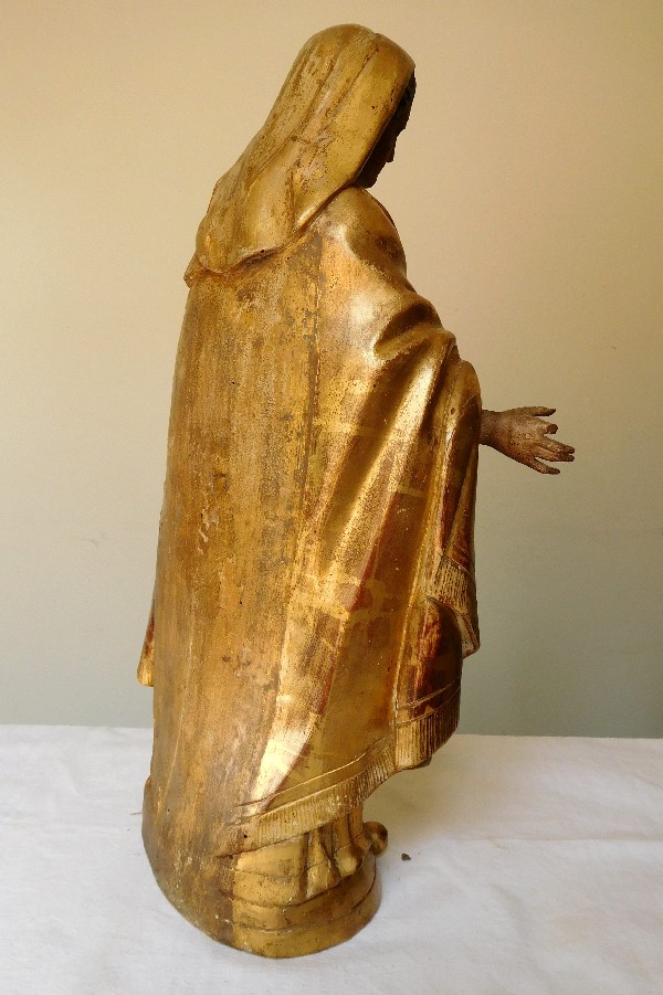 Gilt wood Virgin Mary statue - France late 18th century / early 19th century