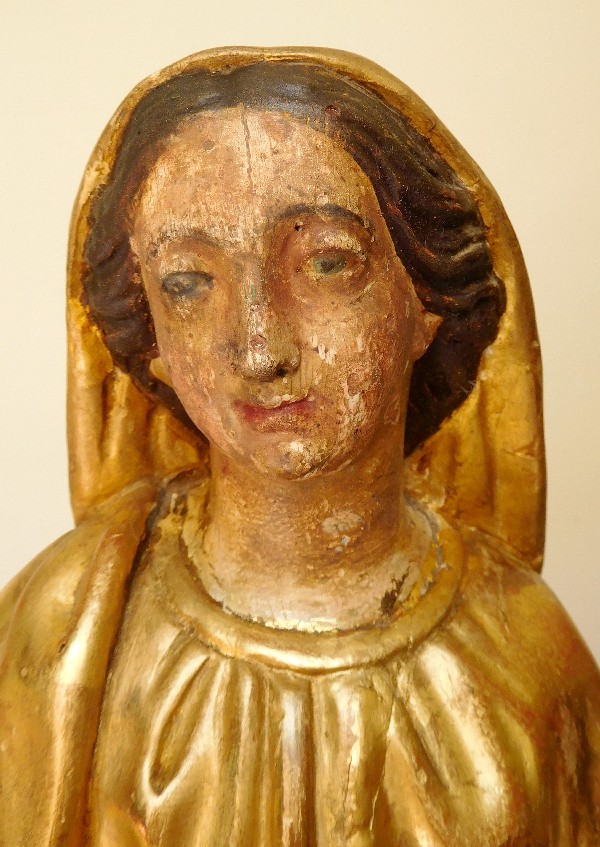 Gilt wood Virgin Mary statue - France late 18th century / early 19th century