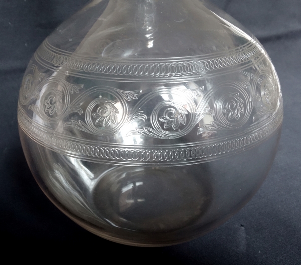Baccarat crystal water decanter, Athenian engraved pattern